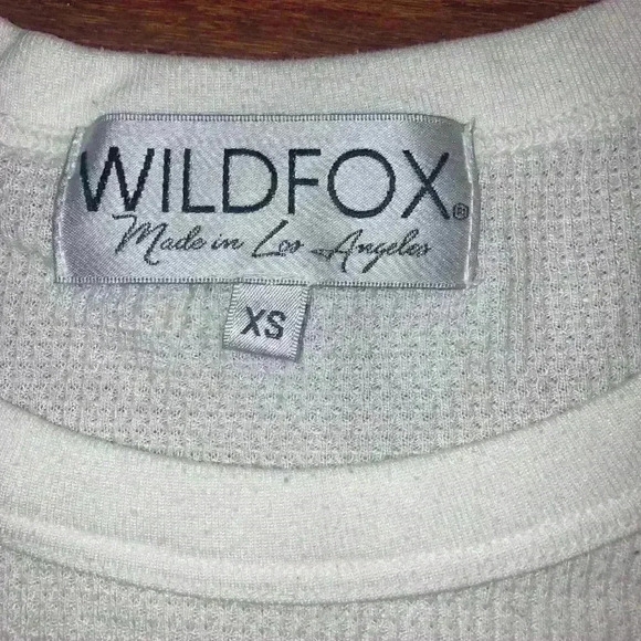 Wildfox  Love More Perry Thermal Pullover Top Vanilla Heart Oversized size XS - Picture 4 of 5